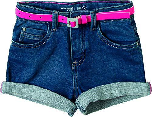 Bermuda comfort moletom jeans, Malwee Kids, Meninas, Azul Escuro, 6