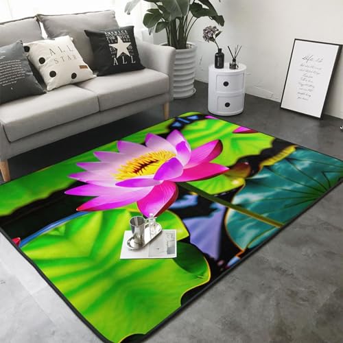 Tapis fleurs de lotus pour protéger le sol du salon et du bureau - 3