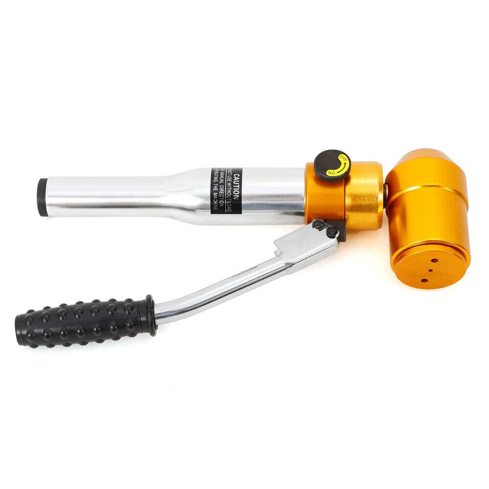 Poinçonneur hydraulique pour tôle avec 6 tailles de perforation (Ø 22 mm, 27,5 mm, 34 mm, 43 mm, 49 mm, 60.8 mm) en Métal Jaune