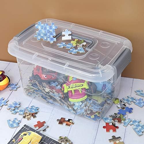 Leendines 5 Liter Plastic Clear Storage Box, 6 Packs Small Boxes with Lids