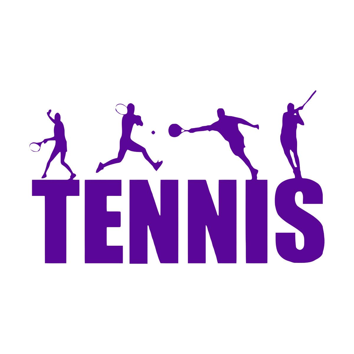 Wall Vinyl Decal Tennis Player Wall Sticker Tennis Logo Wall Art Murals Gym Decor Removable Tennis Wall Decals Extra Large - 67x113cm — image 1