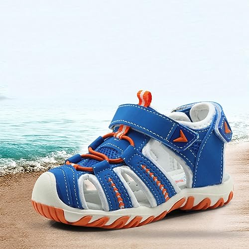 Kids Boys Closed Toe Sandals Summer Outdoor Athletic Sport Sandals Walking Hiking Hook and Loop Adjustable Shoes2