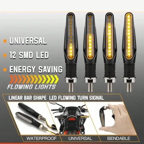 Intermitentes universales para moto de 12V impermeables IP68 con luz trasera integrada 4
