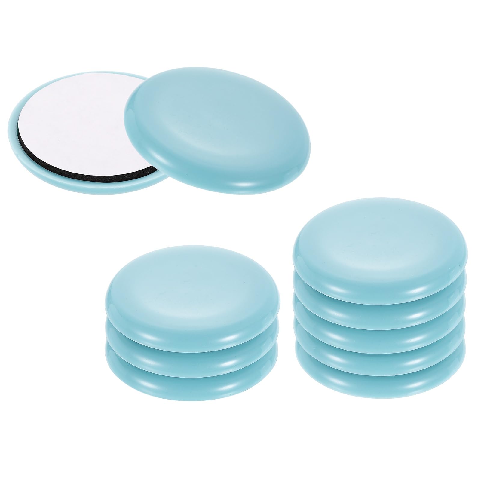 sourcing map 10Pcs Furniture Sliders, 1-3/4 Inch Round Self-Adhesive Carpet Furniture Moving Pads Gliders Floor Protectors for Carpeted Tile Vinyl Hardwood Floors, Sky Blue