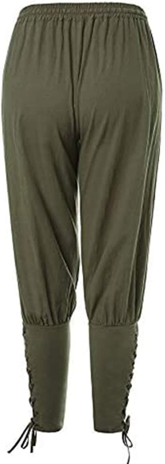 Men's Ankle Banded Pants Medieval Viking Navigator Pirate Costume Trousers Renaissance Gothic Pants - Image 3