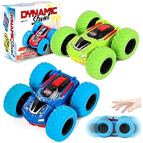 M SANMERSEN Flip Cars - 2 Pack 360° Rotating Stunt Car Toys for 3 4 5 6 Year Old Boys - Push and Go Vehicle Monster Toy Trucks Boys Girls Gifts Cover