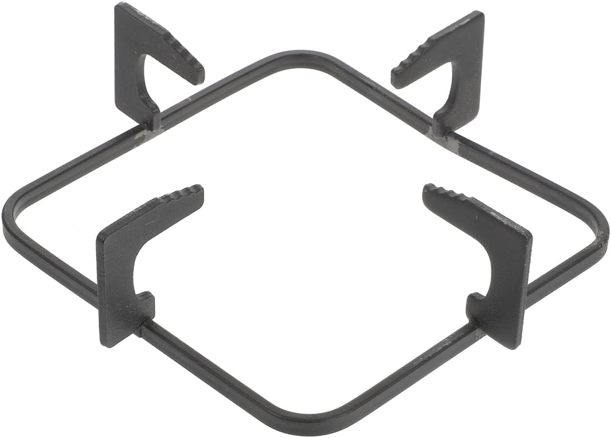 Hemobllo Black Cast Iron Gas Stove Bracket Slip Stove Top Stand for Kitchen Cooking Stable Square Holder with Heat Insulation Pan Support Rack Compatible with Gas Burner and Wok