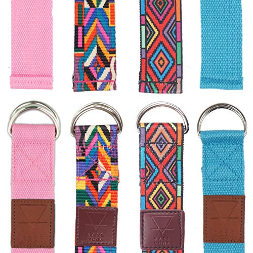 yogibare Tira de Yoga 182cm x 3.8cm Algodón Natural Estiramiento Correa - Multicolor Pttn. 2