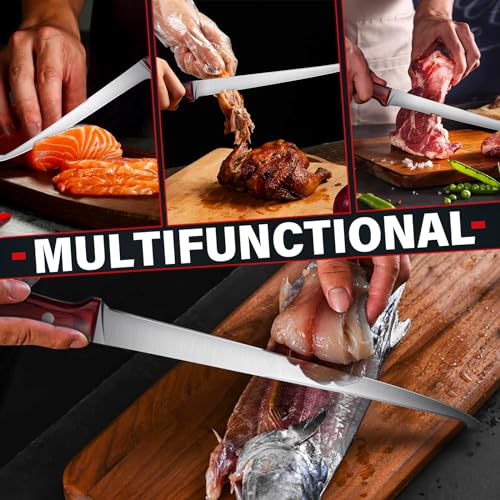 Cuchillo de Filete TAN REN de 24 CM en Acero Inoxidable de Alta Resistencia para Chef 6