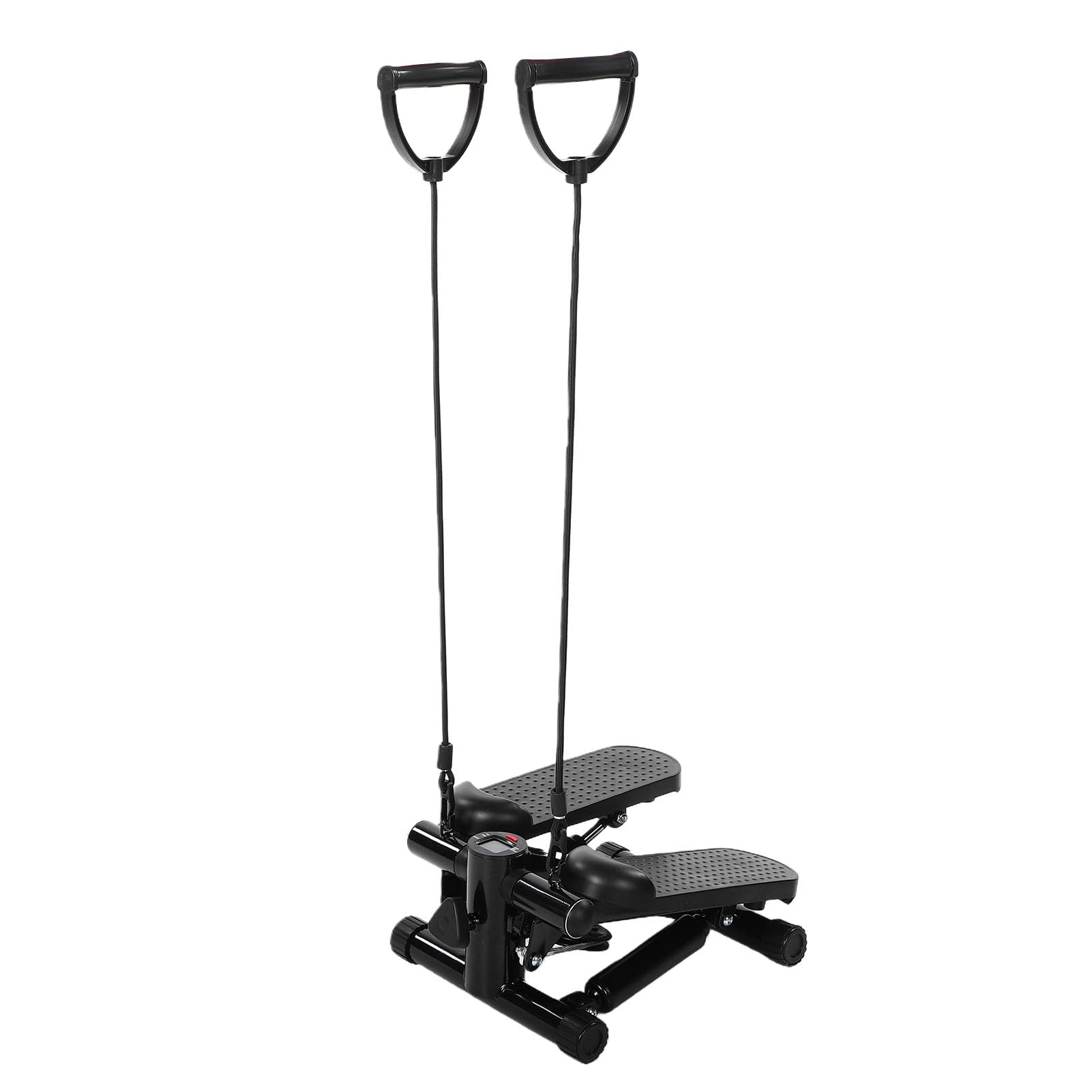 Stepper Fitness Idraulico Silenzioso con Regolazione a Tre Livelli, Macchina per Allenamento Step Tipo Scale con Bande, Schermo LED per Casa