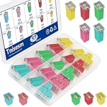 Tnisesm 32Pcs Jcase Fuses Assortment Kit, Low and Tall/STD Profile Box Shaped Assortment Fuse Kit20A, 30A, 40A, 50A, 60A,Ford F150 Fuse kit, for Chevy/GM Nissan and Toyota Pickup Trucks Cars SUVs