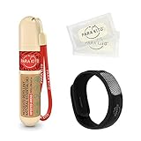 PARA'KITO Mosquito Repellent Bundle, 1 Mosquito Repellent Bracelet, 1 Roll-on Gel, Bug Repellent Bracelets, Wearable Mosquito Repellent Devices, Black