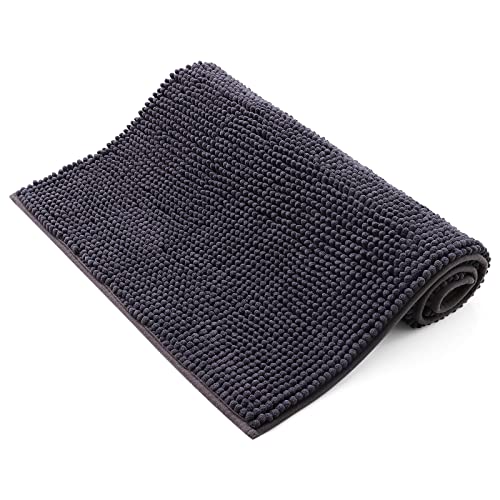 smiry Non Slip Chenille Bath Mat, 50 x 80 cm, Extra Soft Bathroom Mat