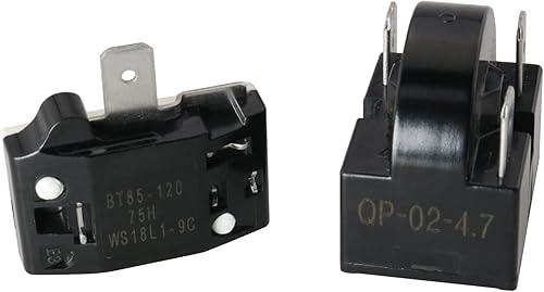 Vista 5 de Relé compresor de refrigerador y kit de sobrecarga JJHXSM Relés de arranque para refrigerador QP2-4R7 de 4.7 Ohm, 3 pines, relés de arranque PTC