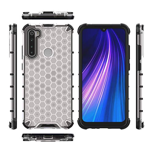 Image of Glasgow | for Mi Redmi Note 8 Honeycomb Pattern Back Case Cover for Mi Redmi Note 8 with 4 Bumper Corners and Military Grade Protection - Transparent