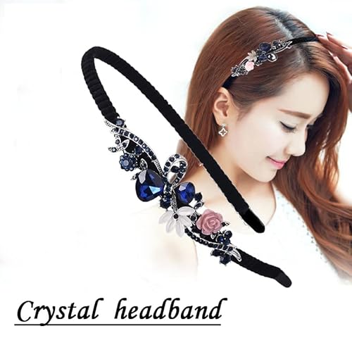 Simsly Crystal Headband With Flower Beaded Metal Hard Headpiece For Women And Girls (Color A) (Type 1) #TOP6