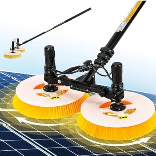 Cepillo De Limpieza Automático para Paneles Solares | Limpiador Eléctrico Portátil con Cabezal Ajustable para Limpieza En Seco Y Húmedo Paneles Solares Y Gran,3.5mRod