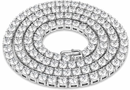 Charles Raymond Iced Out Hip Hop Gold or Silver Tone - Your Choice - CZ Miami Cuban Link or Tennis Chain Choker Necklaces (18 Tennis Silver)