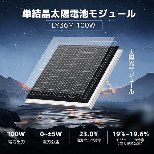 LVYUAN 100W 単結晶ソーラーパネル