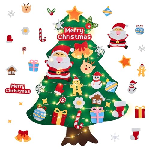 DazSpirit Albero di Natale in Feltro per Bambini da Parete...