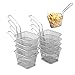 Kosze do serwowania wiórów, 8 szt. mini kosze na wióry ze stali nierdzewnej szef chromowany kosz do smażenia zestaw z uchwytem do krewetek cebuli pierścienie tapas jedzenie