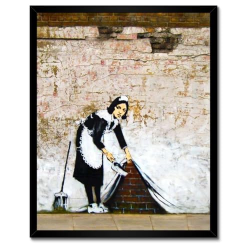 Banksy Maid poster cadre blanc 40x50cm pour sublimer un mur vide
