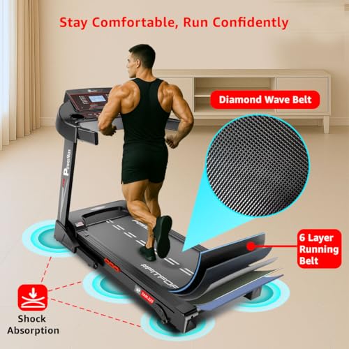 Image of PowerMax Fitness TAM-225 2HP (4HP Peak) Motorized Treadmill with Free Installation Assistance, Home Use & Manual Incline