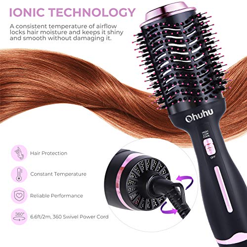 image for Hair Dryer Brush, Ohuhu Hot Air Brush 4 in 1 Hair Dryer & Volumizer, E