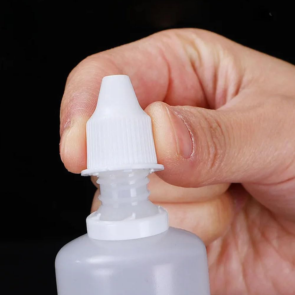 100 Stück 5-100ml LDPE Leere Nachfüllbare Kunststoff-Squeeze-Tropfflasche Squeezable Dropper Mit Abnehmbarer Kappe Flüssigkeit Behälter Wasser Farbe Tinte (Weißes Deckel,100ml)