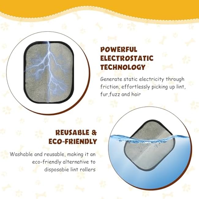 2 PCS Pet Hair Removal Glove, Electrostatic Pet Hair Remover for Cats & Dogs, Cleaning Gloves for Carpet, Couch, Furniture, Car Seat, Double-Sided, Reusable, Washable-8F6ChHwF