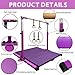 GBVUGY Gymnastics Kip Bar with Mat for Home Indoor Training,Horizontal Bar for Kids Girls Junior,Adjustable Arms from 3' - 5' Gym Equipment,1-4 Levels,300lbs Weight Capacity