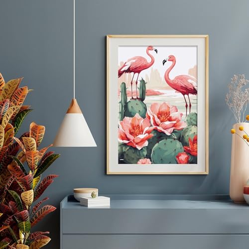 Impression vintage flamants roses de qualité pour salon - 7