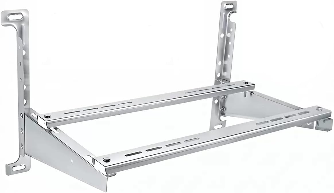 Mini Split Wall Mounting Bracket, 1.5mm Thick Stainless Steel Heavy Duty AC Support for Outdoor Unit, 500lbs Load Capacity with Dual Crossbars, Universal Bracket for 9000-18000 BTU Heat Pump.