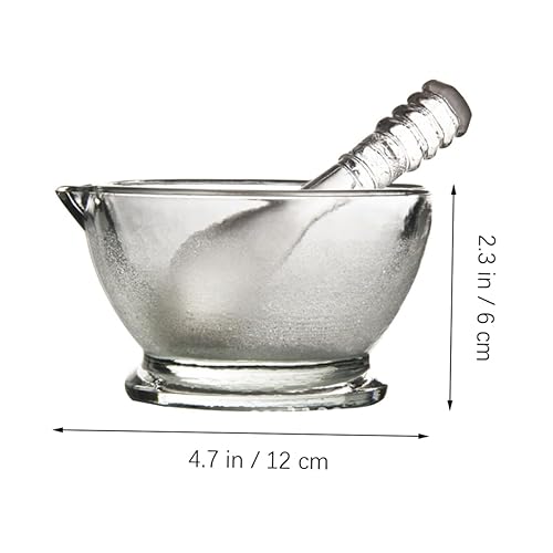 Miniatura 4 de Contenedor manual Cuenco de pedestal de mortero de ajo Manual de piedra de vidrio Contenedor manual Cuenco Mortero de laboratorio y piedra de