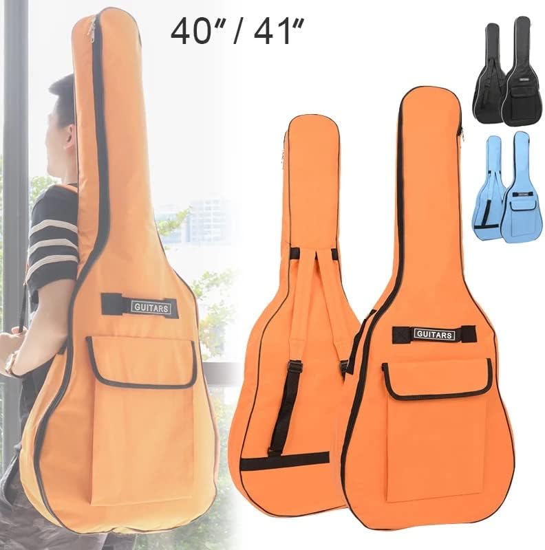 40/41 Inch Waterproof Oxford Fabric Classical Guitar Double Shoulder Straps Padded Guitar Case Gig Bag Soft Backpack (Black)