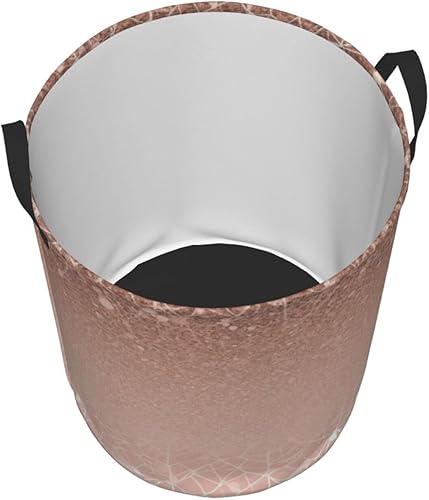 Miniatura 3 de Cesta circular con estampado de oro rosa, impermeable, cesta organizadora de lavandería, con asas, para ropa, juguetes, tamaño mediano
