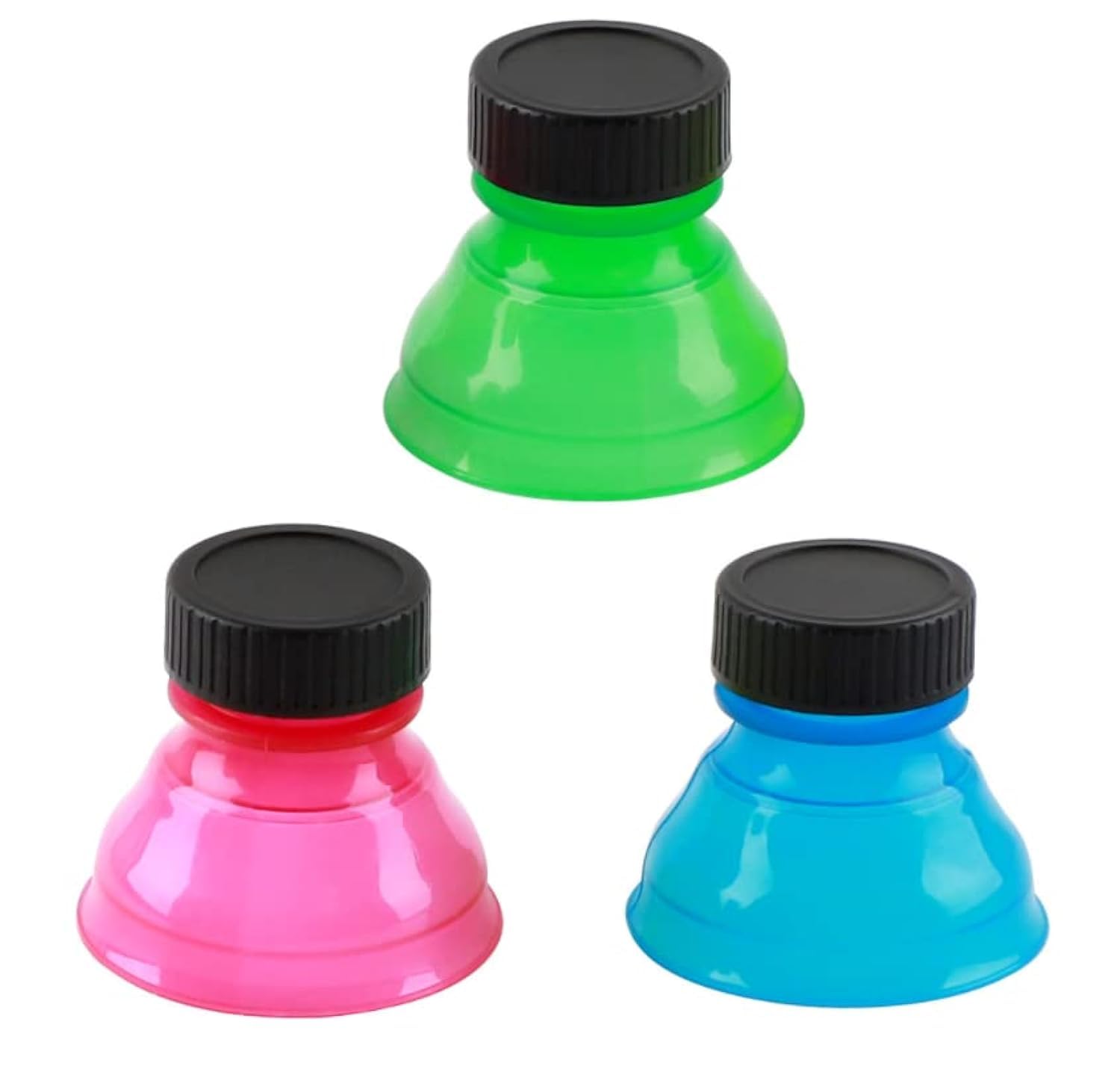 3 PCS Reusable Soda Bottle Caps - Drink Bottle Hat, Snap On Pop Covers, Lid Protector for Sprite, Beer Cans (3 Colors)