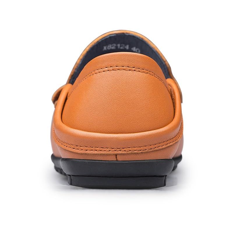 Men's Loafers Solid Color Leather Manual Stitching Loafers Flat Heel Anti-Slip Resistant Outdoor Slip On4