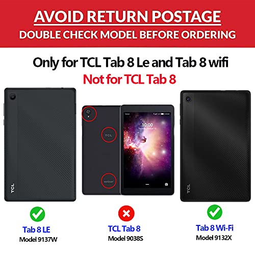 Housse antichoc TCL Tab 8 LE version 2023, étui papillon violet avec support - 2