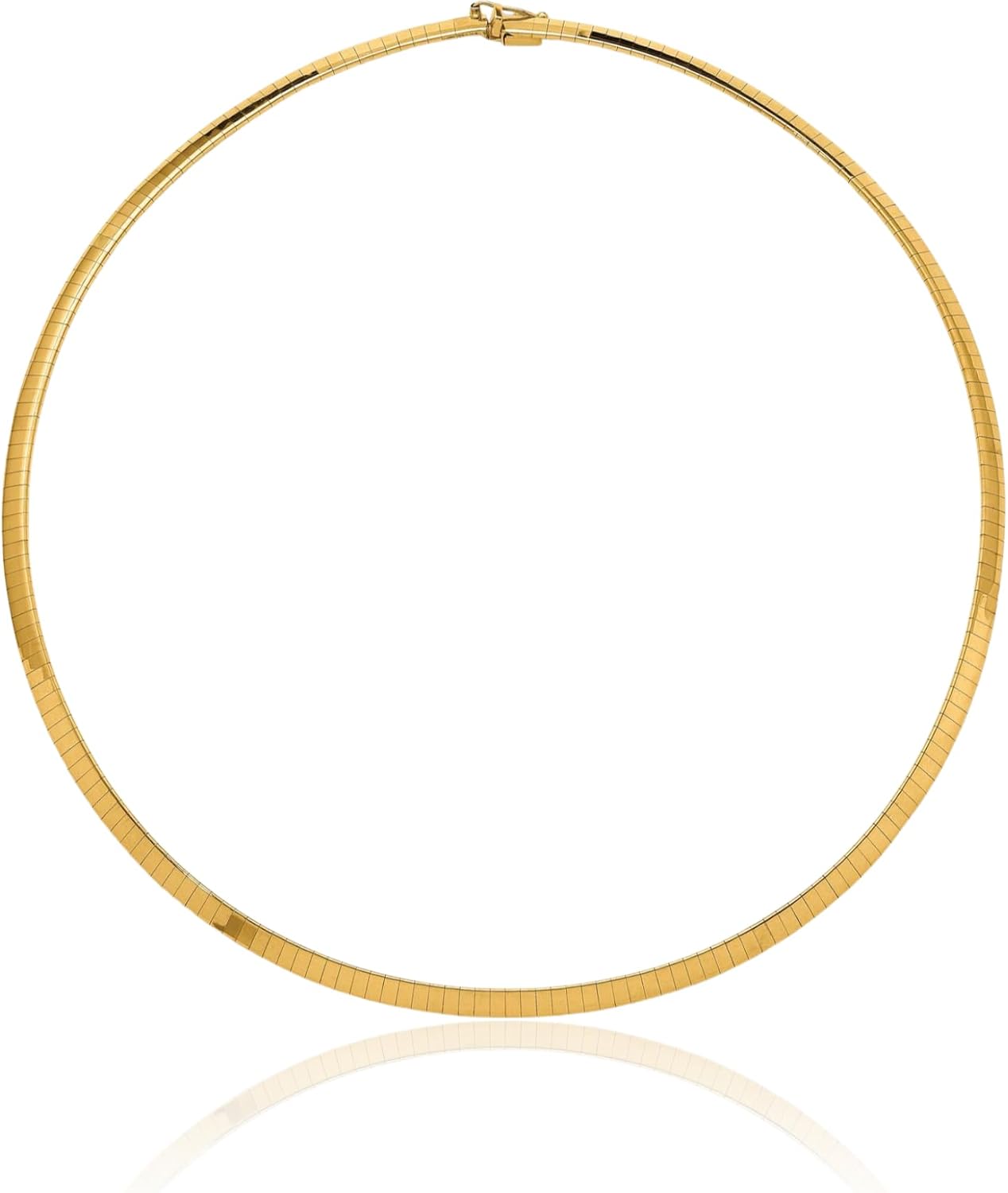 IceCarats 18K Solid Yellow Gold 4mm Thick Herringbone Omega Chain Necklace Polished