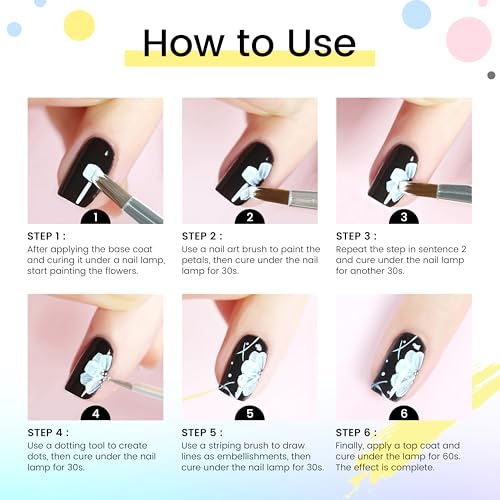 Image of 9pcs Nail Art Brushes Nail Tool Set, Nail Design Brushes Mixed Color Two-Way Nail Art Brushes, Point Pen Tool Nail Trimming Kit, Suitable For Home Salons.