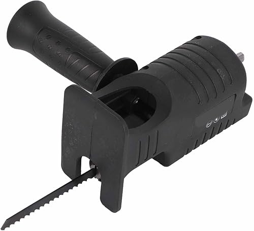 Miniatura 9 de Taladro eléctrico a adaptador de sierra recíproca, accesorio portátil de sierra manual con 3 sierras para corte de madera en curva (negro)