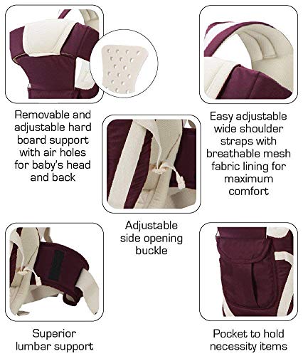 Image of Antil's Baby Carrier Bag /Adjustable Hands Free 4 in 1 Baby /Baby sefty Belt /Child Safety Strip /Baby Sling Carrier Bag /Baby Back Carrier Bag (Purple) Front Carry Facing