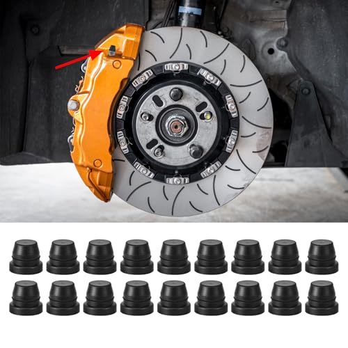 CHRYMUM 18PCS Brake Bleeder Caps, Grease Fitting Caps, Rubber Dust Stem Cover, Rubber Caliper Nipple Caps, Universal Car Accessories for Cars, SUVs, Trucks, Motorcycles
