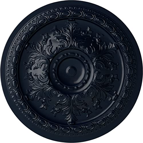 Ekena Millwork CM38OSMDF - 38 3/8"OD x 2 7/8"P Oslo Ceiling Medallion (Fits Canopies up to 7 5/8") - Ceiling Medallion, Midnight Dream