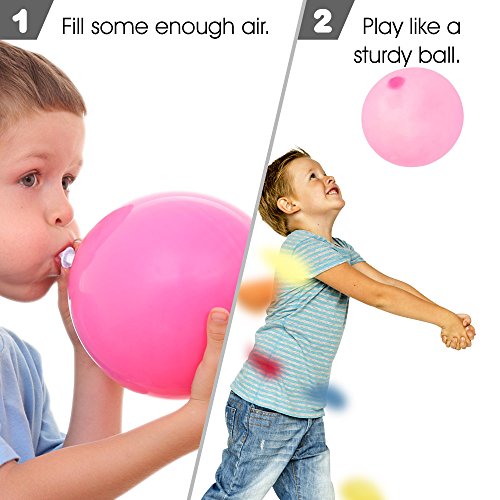 Artcreativity Jelly Balloon Ball Set - 12 Piece - Fun Balloon Balls That Bounce And Stretch - Punch Balloons - Inflation Nozzles Included - Party Favor For Kids, Gift Idea For Boys, Girls - 6 Colors #TOP4
