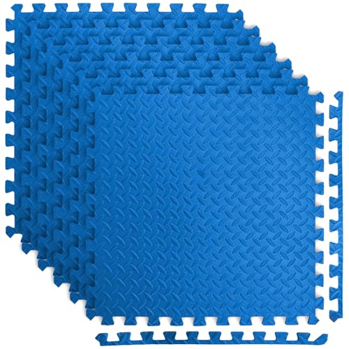 Image of Art3d 24 Sq.Ft Eva Puzzle Exercise Mats, 1 /2 inch Thick Foam Interlocking Tiles for Gyms, Flooring, Workout, Gym Equipments, Pack of 6, Blue