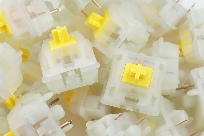 Image of GATERON Milky Yellow Pro Keyboard Switches, KS-3X1 Linear RGB LED Pre Lubed 5 Pins Key Switches for MX Mechanical Keyboard (110Pcs Milky Yellow Pro)