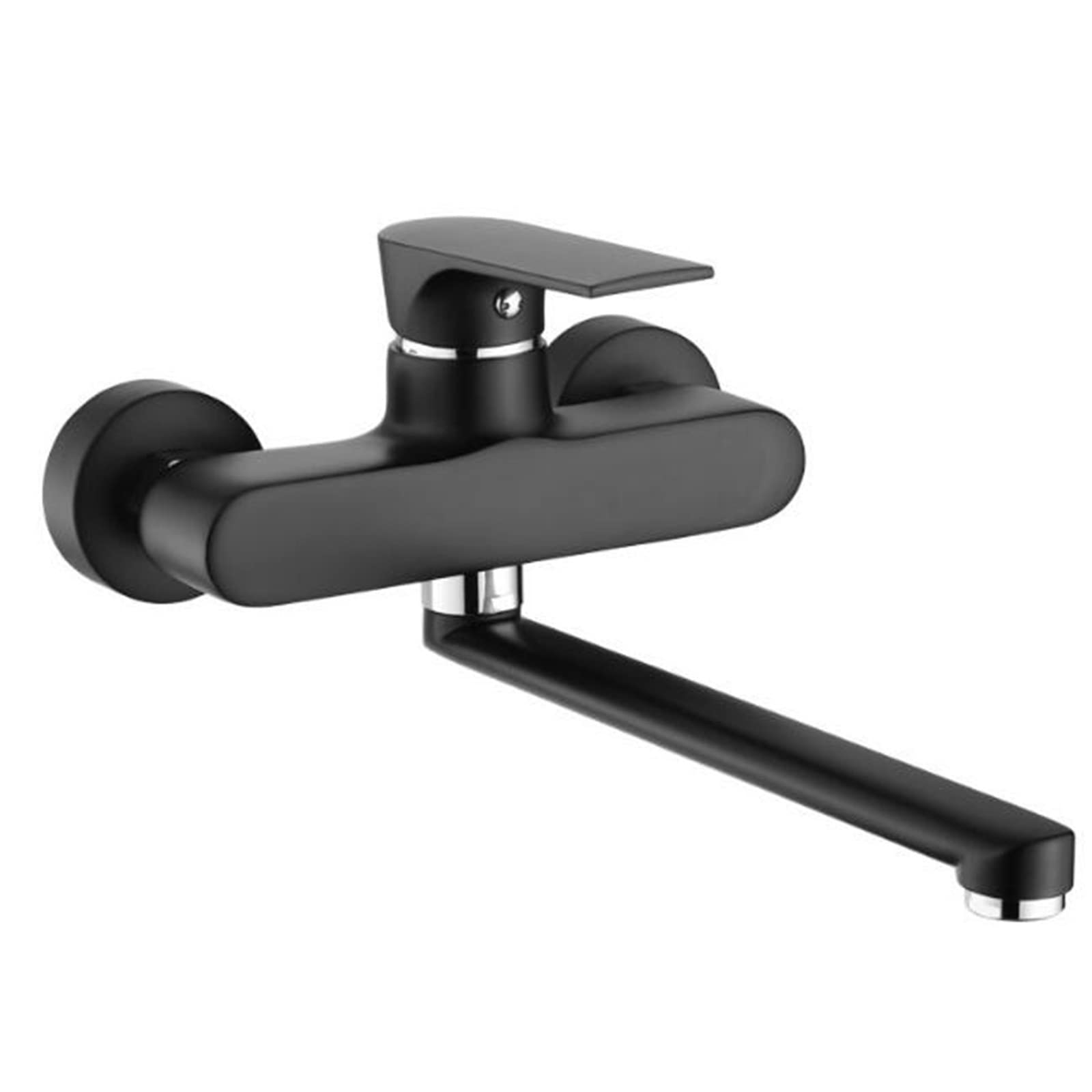 Robinet de cuisine noir mitigeur d'évier mural pivotant eau chaude froide