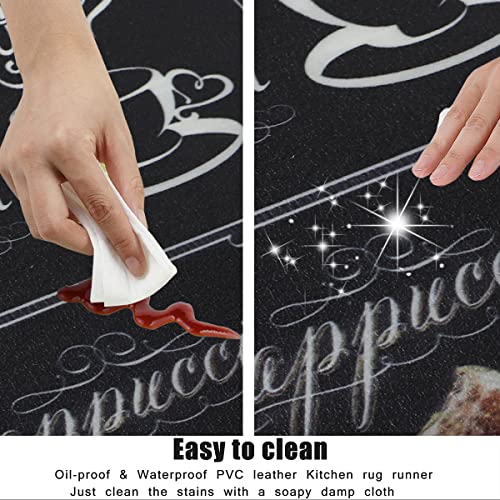 Cushioned Anti-Fatigue Kitchen Mats - Non-Slip Waterproof Coffee Design (Set of 2)